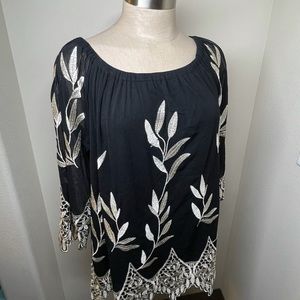 ALFANI Beautiful Black Lace Top M